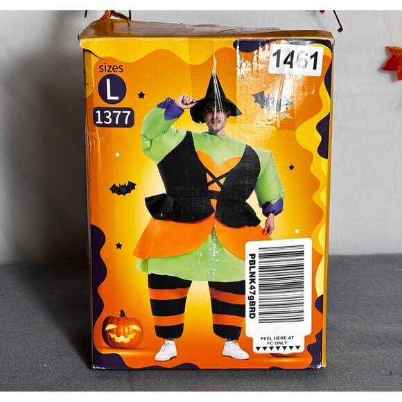 Inflatable Witch Costume For Adults Size L Halloween Cosplay Outfit With Hat - Picture 2 of 2